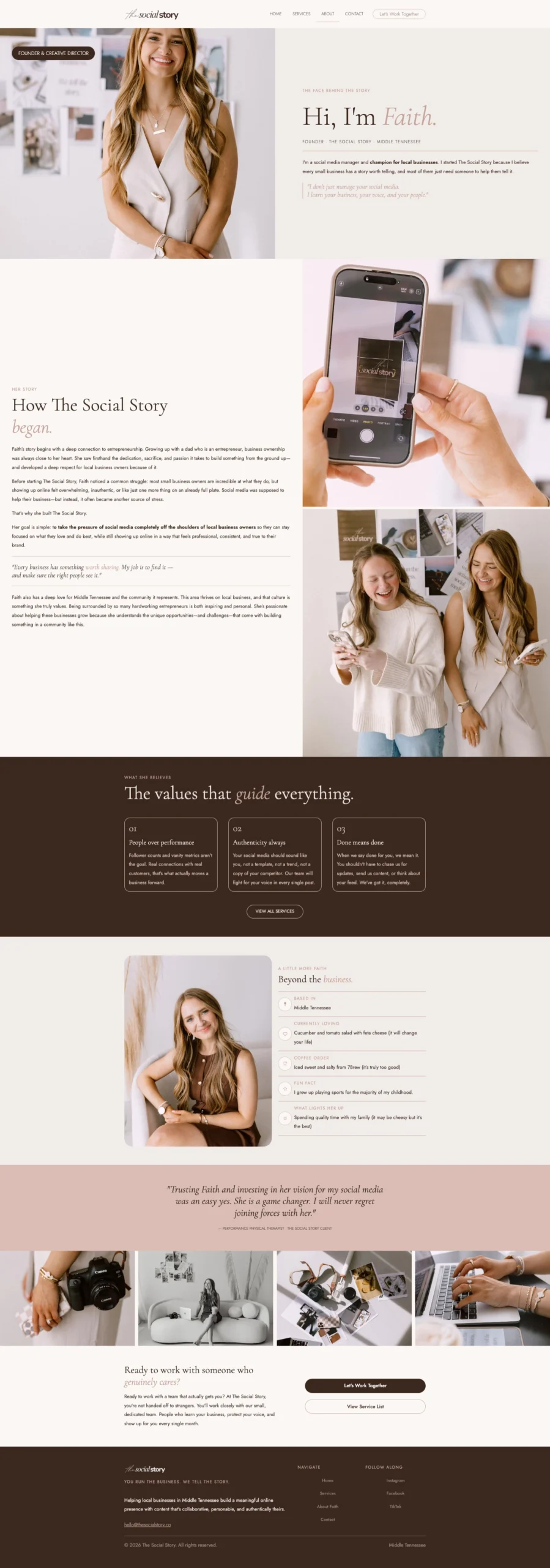 Social Story's new about page