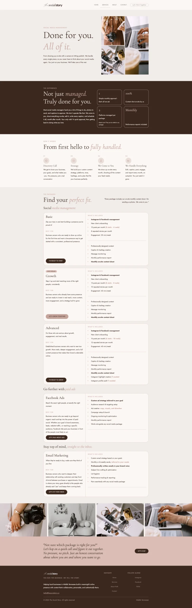 Social Story's new services page